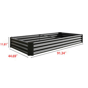 English Elm 2pcs Galvanized Steel Rectangular Raised Garden Beds Rust Resistant Outdoor Planter Set W840P478540