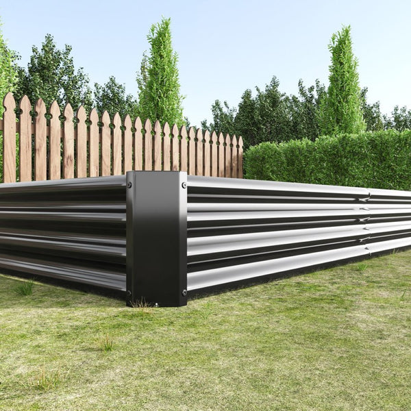 English Elm 2pcs Galvanized Steel Rectangular Raised Garden Beds Rust Resistant Outdoor Planter Set W840P478540