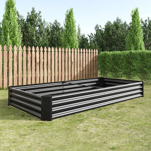 English Elm 2pcs Galvanized Steel Rectangular Raised Garden Beds Rust Resistant Outdoor Planter Set W840P478540