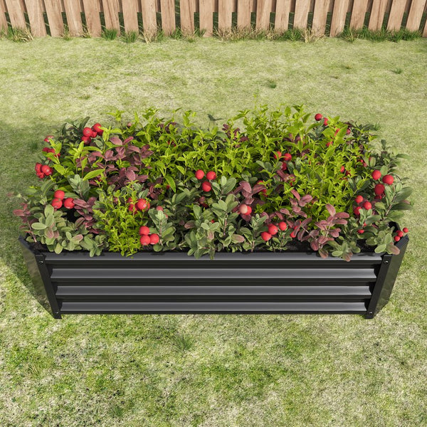 English Elm Metal Raised Garden Bed 4x2x1ft - Galvanized Anti-Rust Planter Box with Open Bottom, Easy Assemble W84090999