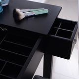 Hearth and Haven Accent Vanity Table with Flip-Top Mirror and 2 Drawers, Jewelry Storage For Women Dressing, Black Finish W76091681