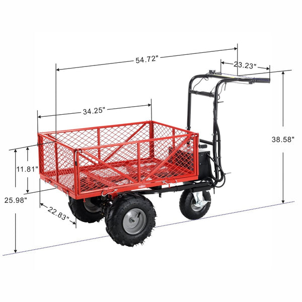 English Elm Wheelbarrow Electric Utility Cart 500w Brushless Motor 500lb Hauling Outdoor Power ET301713RDF