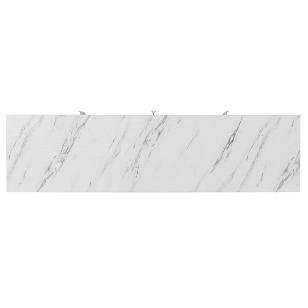 English Elm Trexm Light Luxury Sideboard Gold Legs Marble Top Four Door Storage Cabinet WF295368AAK