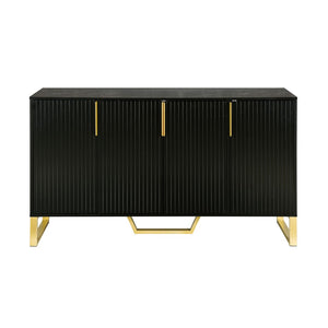 English Elm Trexm Light Luxury Sideboard Gold Legs Marble Top Four Door Storage Cabinet WF295368AAB