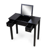 Hearth and Haven Accent Vanity Table with Flip-Top Mirror and 2 Drawers, Jewelry Storage For Women Dressing, Black Finish W76091681