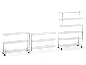 English Elm 6 Tier Heavy Duty Wire Shelving Unit 6000 lb Capacity NSF Certified Adjustable Shelves on Wheels Chrome W155079891