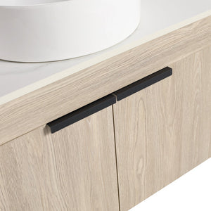 English Elm 30" Modern Floating Bathroom Vanity Set With Ceramic Sink & White Stone Top - Wall-Mounted Elegance W999S00021