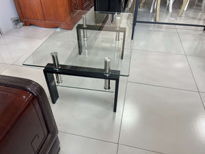English Elm Tempered Glass Two Tier Coffee Table Open Shelf Design for Modern Living Rooms W171891784