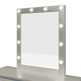 Hearth and Haven Champagne Silver Mirror with Led Lights WF299730AAE