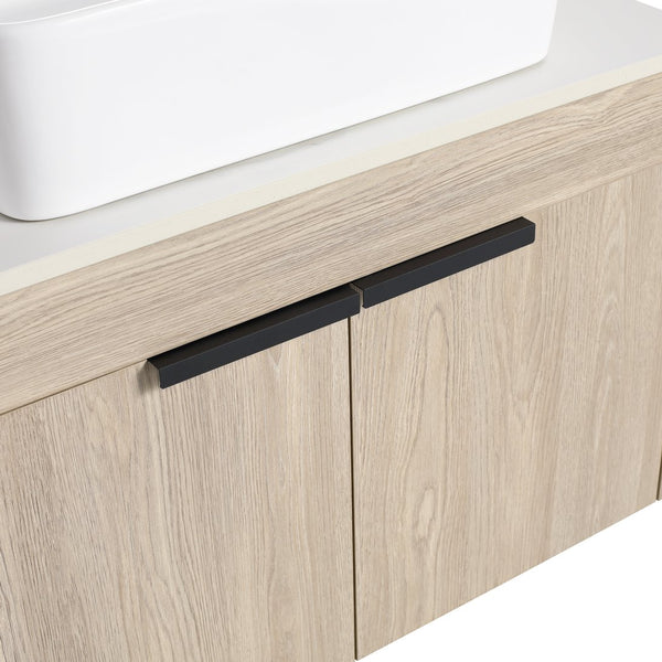 English Elm 30" Modern Wall-Mounted Bathroom Vanity Set With Soft-Close Doors & Ceramic Basin For Stylish Spaces W999S00023