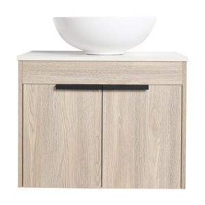 English Elm 24" Modern Wall-Mounted Bathroom Vanity Set With Ceramic Sink & Soft Close Doors For Stylish Storage W999S00015