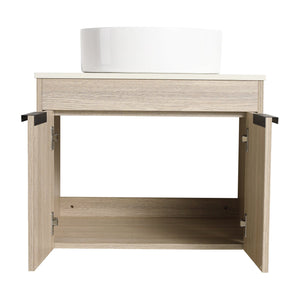English Elm 24 Vanity Cabinet 24-inch Solid Hardwood Plywood Bathroom Vanity Base with Soft-Close Doors, Handles W99967958