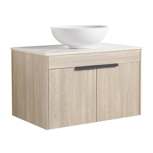English Elm 30" Modern Floating Bathroom Vanity Set With Ceramic Sink, Soft Close Doors & Ample Storage Space W999S00020