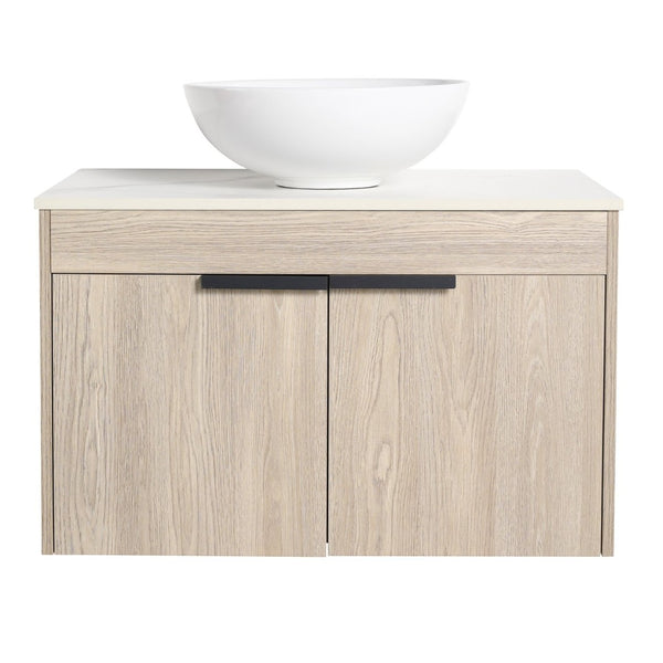 English Elm 42" Modern Floating Bathroom Vanity With Ceramic Sink, Soft-Close Doors & Stylish Storage Solutions P2 W999S00293-GIGA