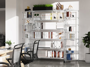 English Elm 6 Tier Heavy Duty Wire Shelving Unit 6000 lb Capacity NSF Certified Adjustable Shelves on Wheels Chrome W155079891