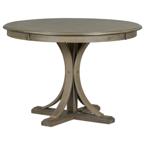 English Elm Trexm Retro Round Bistro Dining Set Acacia Wood Trestle Base Upholstered Seats 5 Piece ST000079AAD
