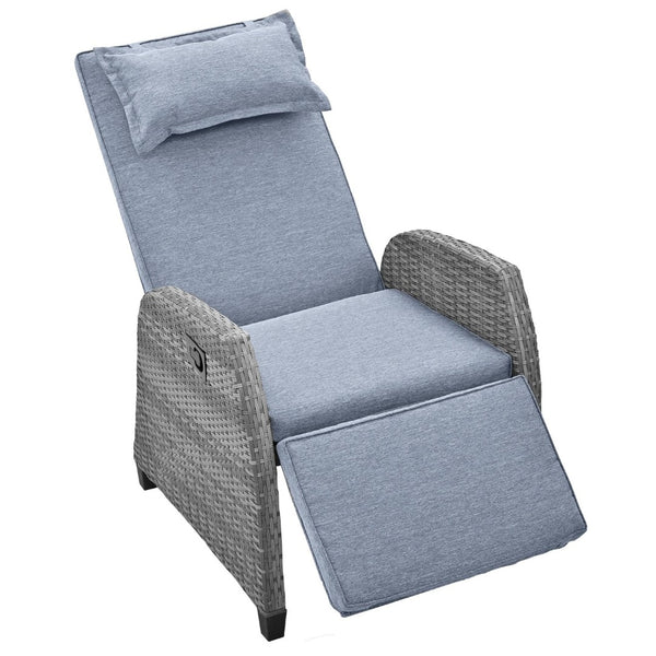 English Elm U_style Outdoor Hdpe Rattan Two Person Lounge Set with Tempered Glass Coffee Table WY000325AAE