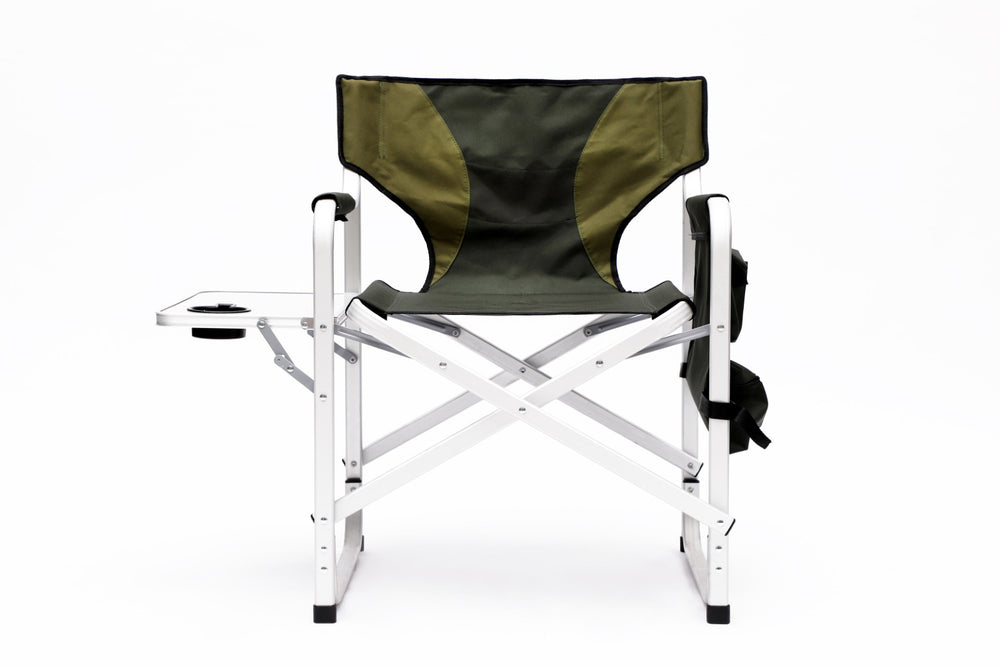 English Elm 2-piece Oversized Folding Directors Chairs with Side Table Padded Oxford Camping Seat Set W24172220