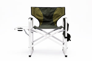 English Elm 2-piece Oversized Folding Directors Chairs with Side Table Padded Oxford Camping Seat Set W24172220
