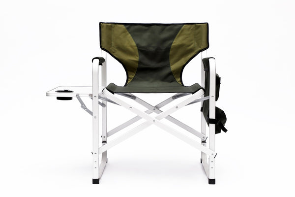 English Elm 2-piece Oversized Folding Directors Chairs with Side Table Padded Oxford Camping Seat Set W24172220