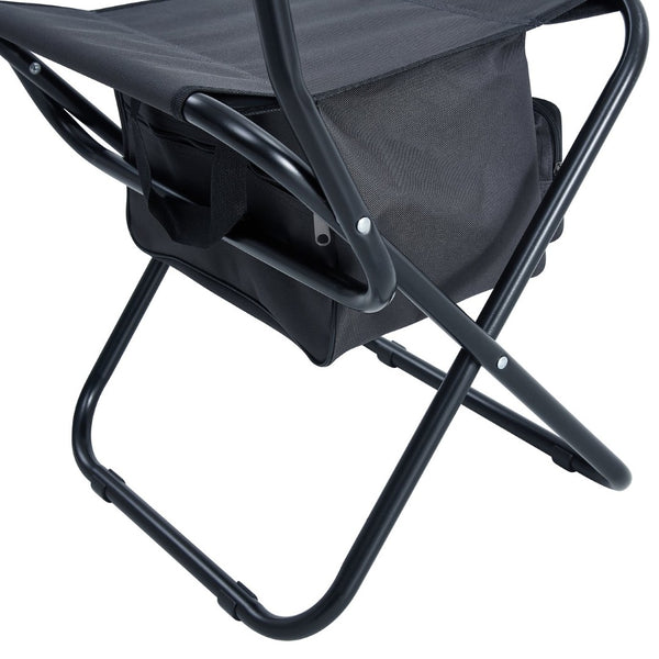 English Elm 4-piece Folding Camp Chair Set with Oxford Cloth Seat and Built-in Storage Pocket W24172222