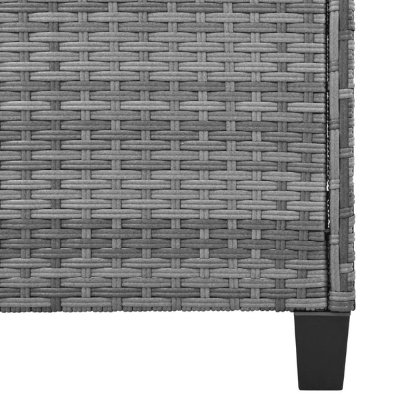 English Elm U_style Outdoor Hdpe Rattan Two Person Lounge Set with Tempered Glass Coffee Table WY000325AAE