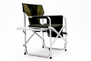 English Elm 2-piece Oversized Folding Directors Chairs with Side Table Padded Oxford Camping Seat Set W24172220