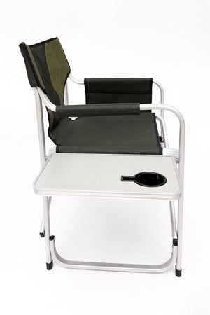 English Elm 2-piece Oversized Folding Directors Chairs with Side Table Padded Oxford Camping Seat Set W24172220