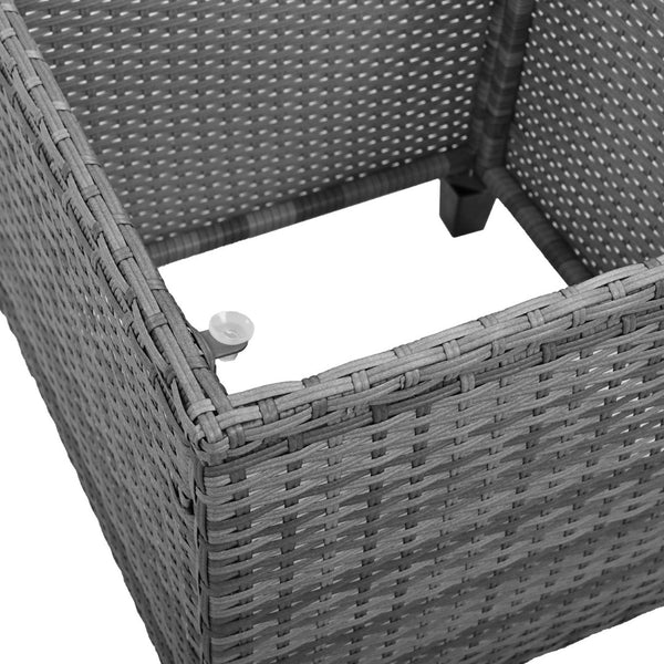 English Elm U_style Outdoor Hdpe Rattan Two Person Lounge Set with Tempered Glass Coffee Table WY000325AAA