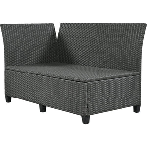 English Elm Tomax 5 Piece Pe Wicker Sectional Patio Set Seats Seven with Dining Table Included N717S110006E