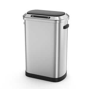 English Elm 50L Smart Motion Trash Can with Silent Slow-Close Lid, 50L/13.2Gal Stainless Steel Sensor Bin W155073165