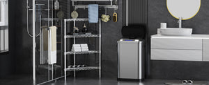 English Elm 50L Smart Motion Trash Can with Silent Slow-Close Lid, 50L/13.2Gal Stainless Steel Sensor Bin W155073165