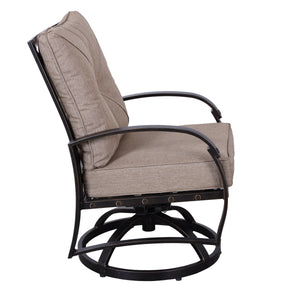 English Elm Modern Antique Bronze Dining Swivel Chairs Set of 2 with All-Weather Cushions, 360° Aluminum Patio Seating Durable Stylish B01094664