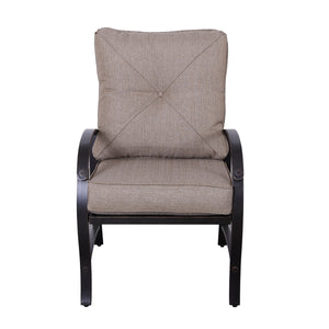 English Elm Modern Valencia Dining Chairs Set of 2 with Antique Bronze Aluminum Frame, All-Weather Cushions, Durable Design B01094663