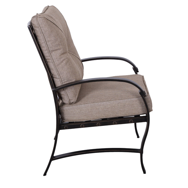 English Elm Modern Valencia Dining Chairs Set of 2 with Antique Bronze Aluminum Frame, All-Weather Cushions, Durable Design B01094663