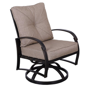 English Elm Modern Antique Bronze Dining Swivel Chairs Set of 2 with All-Weather Cushions, 360° Aluminum Patio Seating Durable Stylish B01094664