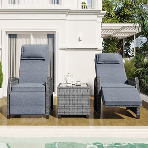 English Elm U_style Outdoor Hdpe Rattan Two Person Lounge Set with Tempered Glass Coffee Table WY000325AAE