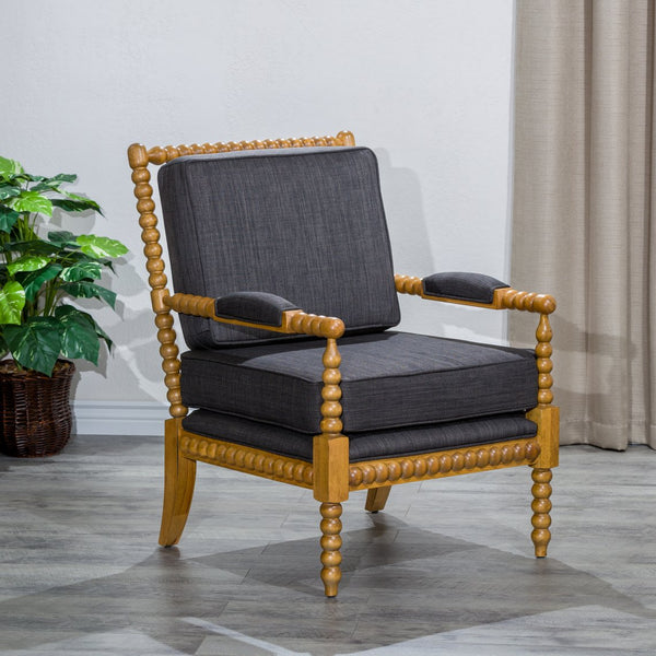 English Elm Spindle Silverthorne Chair with Plush Cushions, Turned Spindles and Padded Arms for Timeless Style Oak B046S00040