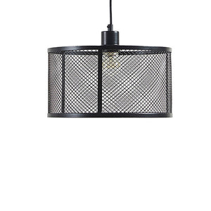 English Elm Metal Mesh Pendant INK+IVY Jaxson Industrial Black Cage Drum Light, 76" Hanging Single Fixture, Modern Illuminate B03596562