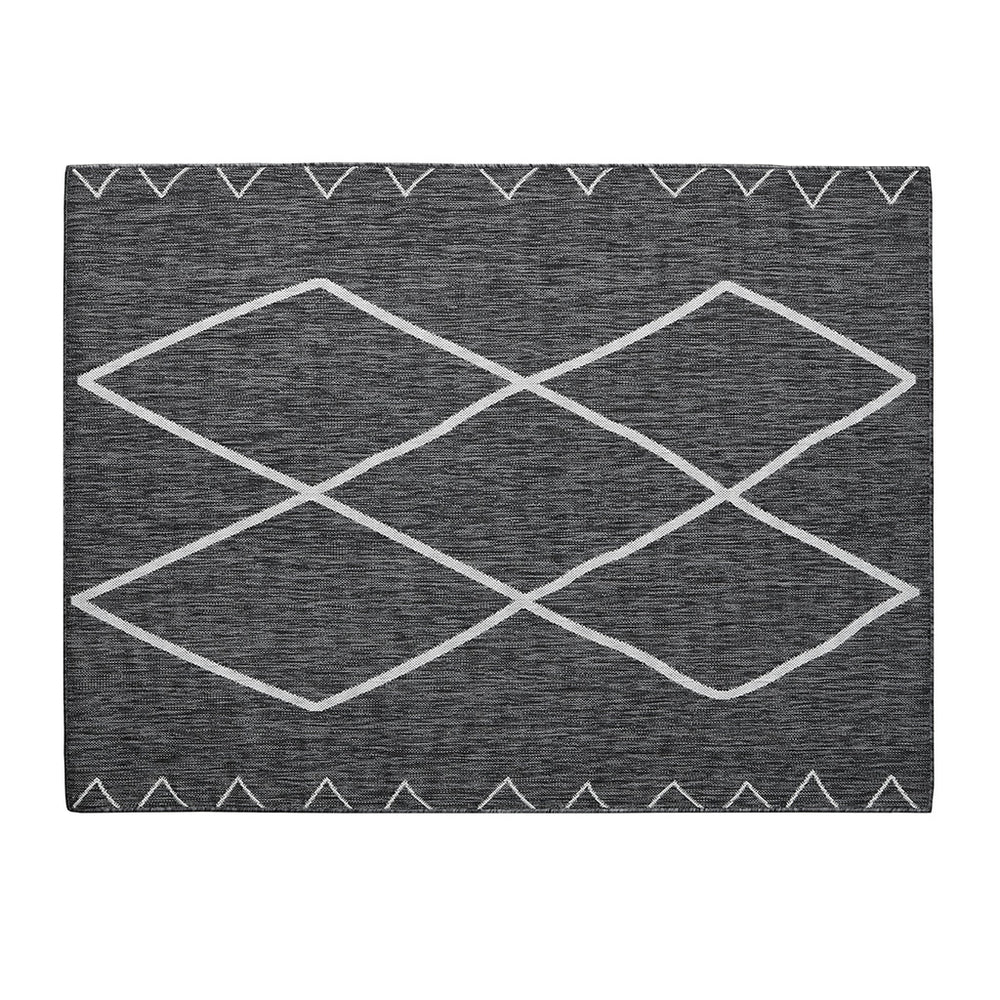English Elm Moroccan Darya Indoor/Outdoor Rug 8x10 Flatweave Polypropylene Geometric Grey White Stain‑Resistant Fade‑Proof Durable B03595719