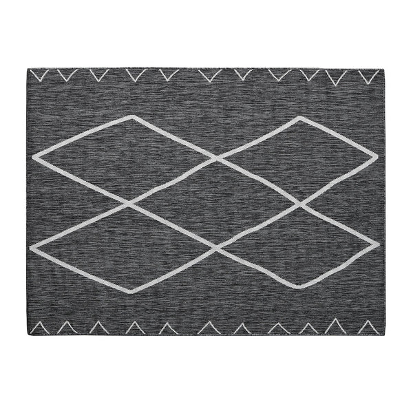 English Elm Moroccan Darya Indoor/Outdoor Rug 8x10 Flatweave Polypropylene Geometric Grey White Stain‑Resistant Fade‑Proof Durable B03595719