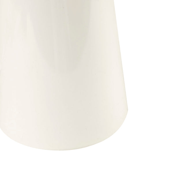 English Elm Triangular Tristan Ceramic and Wood Table Lamp — Mid-Century Modern Two-Tone Base, Cream Drum Shade, Included Bulb B03596586