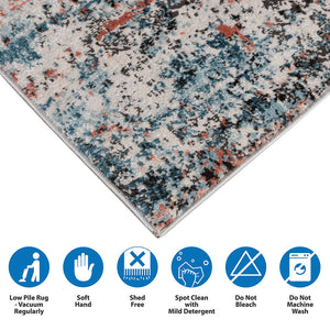 English Elm Abstract Abstract Area Rug Madison Park Newport 5x7 Multicolor Modern Machine-Woven Soft Pile Non-Slip Pad Recommended B03597930