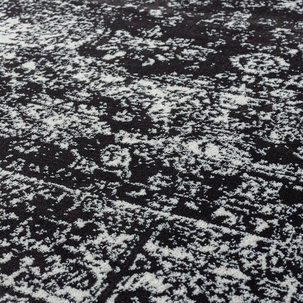 English Elm Distressed Madison Park Chadwick Persian Woven Rug - Black & Cream Distressed Vintage Look, OEKO-TEX Safe, Stain Resistant B03598020