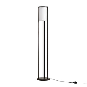 English Elm Metal Floor Lamp Charlton Matte Black 63" with Frosted Glass Cylinder Shade, Slim Minimalist Lighting Stand B03599405
