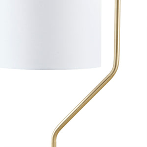 English Elm Angular Hampton Hill Aster Arched Metal Floor Lamp with Linen Drum Shade, Gold Base, Soft Warm Glow B03595708