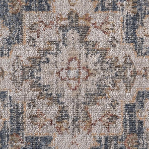 English Elm Vintage Medallion Woven Area Rug by Madison Park — Blue & Orange Vintage Medallion, Soft Pile, OEKO-TEX Safe B03598002
