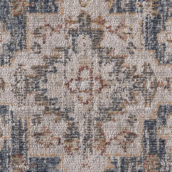 English Elm Vintage Medallion Woven Area Rug by Madison Park — Blue & Orange Vintage Medallion, Soft Pile, OEKO-TEX Safe B03598002
