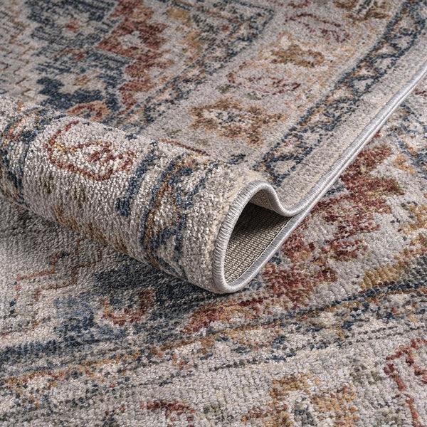 English Elm Vintage Medallion Woven Area Rug by Madison Park — Blue & Orange Vintage Medallion, Soft Pile, OEKO-TEX Safe B03598002