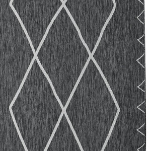 English Elm Moroccan Darya Indoor/Outdoor Rug 8x10 Flatweave Polypropylene Geometric Grey White Stain‑Resistant Fade‑Proof Durable B03595719